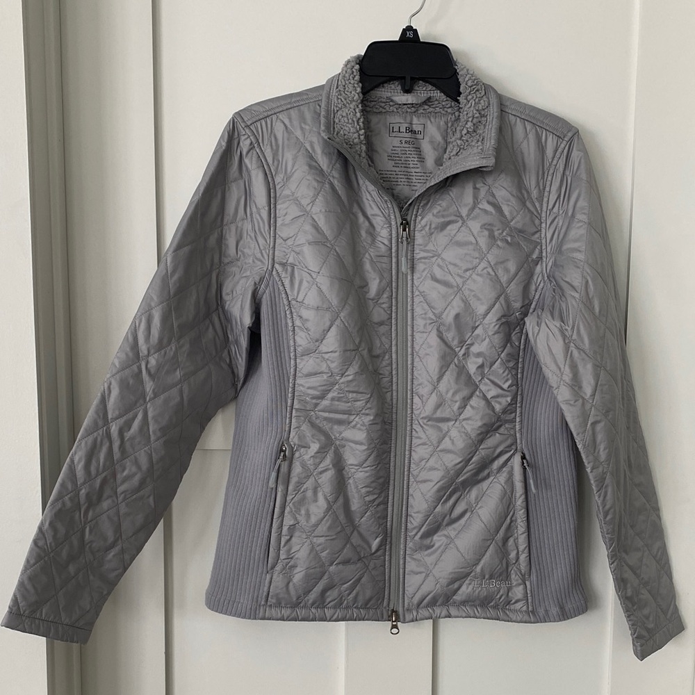 L.L. Bean Women's Silver Quilted Puffer Jacket